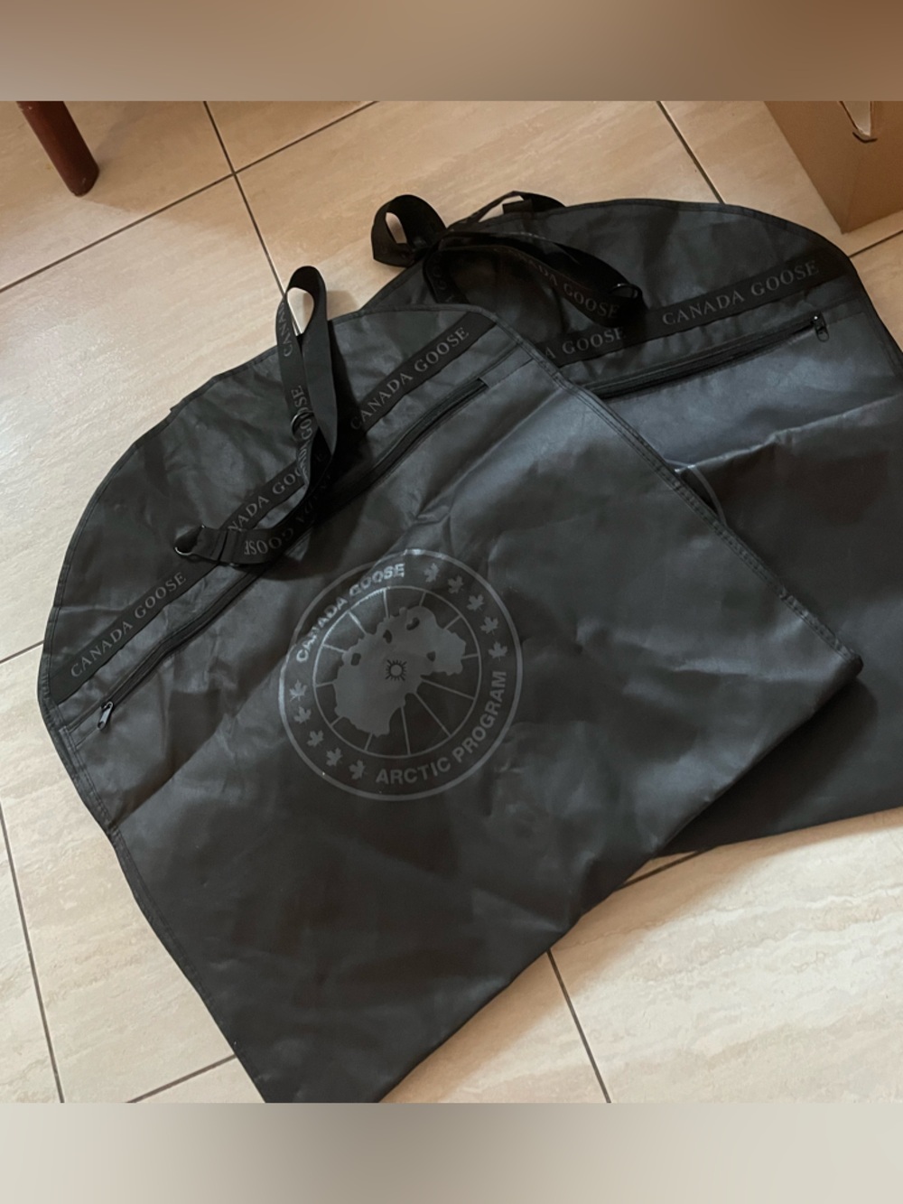 2 Canada Goose Black Travel Garment Tote with Branded Straps